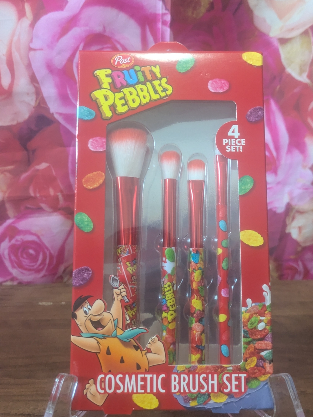 Fruity Pebbles Red Cosmetic Brush Set - Ost Licensed 4-Piece